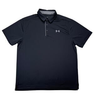 Under Armour Men's Large- Loose Fit HeatGear Polo – Black – Short Sleeve